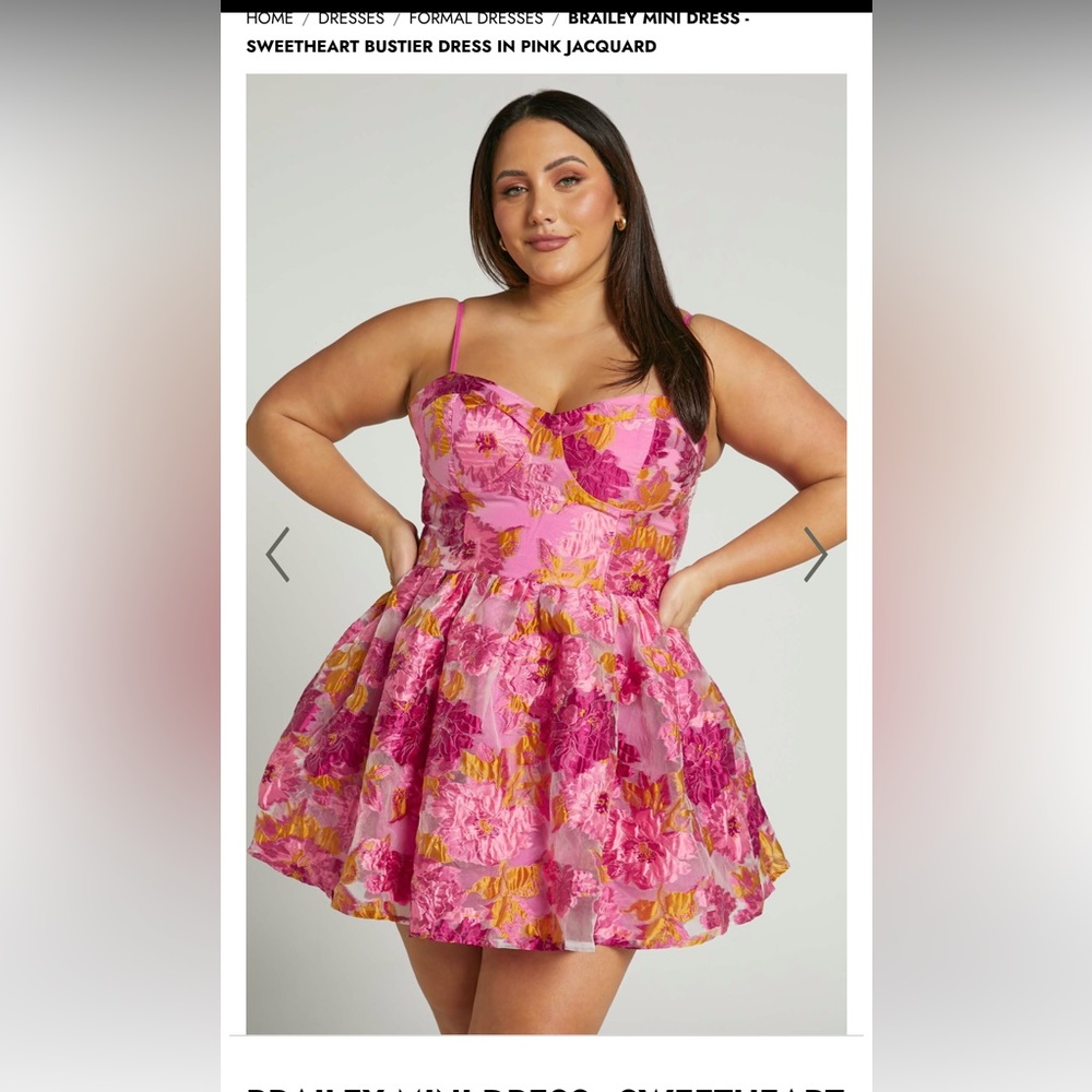 BRAILEY MINI DRESS - SWEETHEART BUSTIER DRESS IN PINK JACQUARD